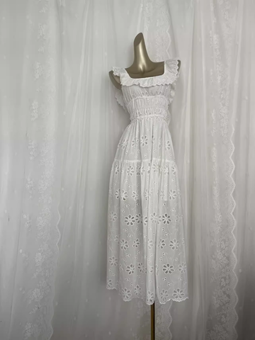 A Line Lace White Vacation Dress Birthday Dresses SD0036